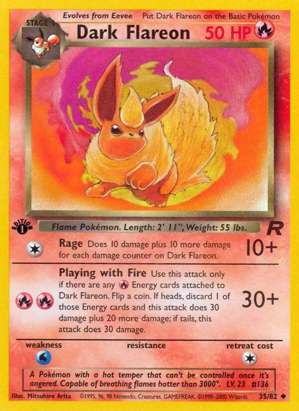 Pokemon Dark Flareon (35/83) Team Rocket 1ED HP - 1st Edition 1