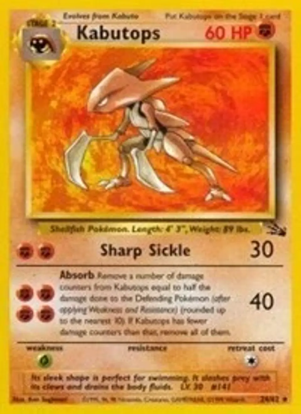Pokemon Kabutops (24/65) Fossil HP 1