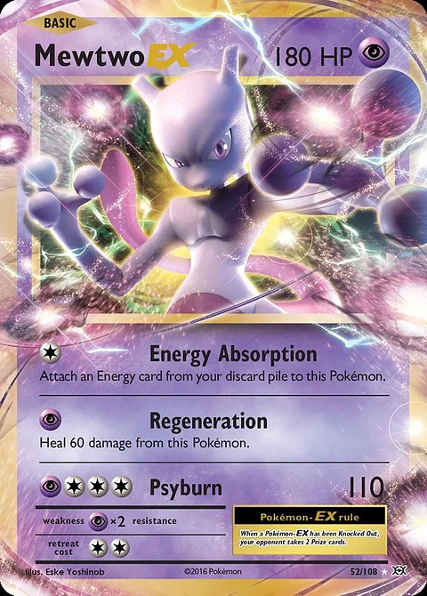 Pokemon Mewtwo-EX (52/131) Evolutions HP HOLO