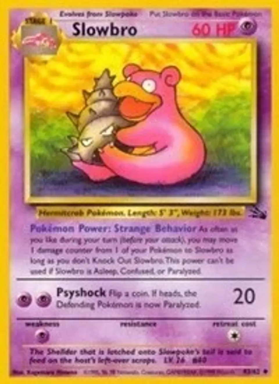 Pokemon Slowbro (43/65) Fossil LP 1