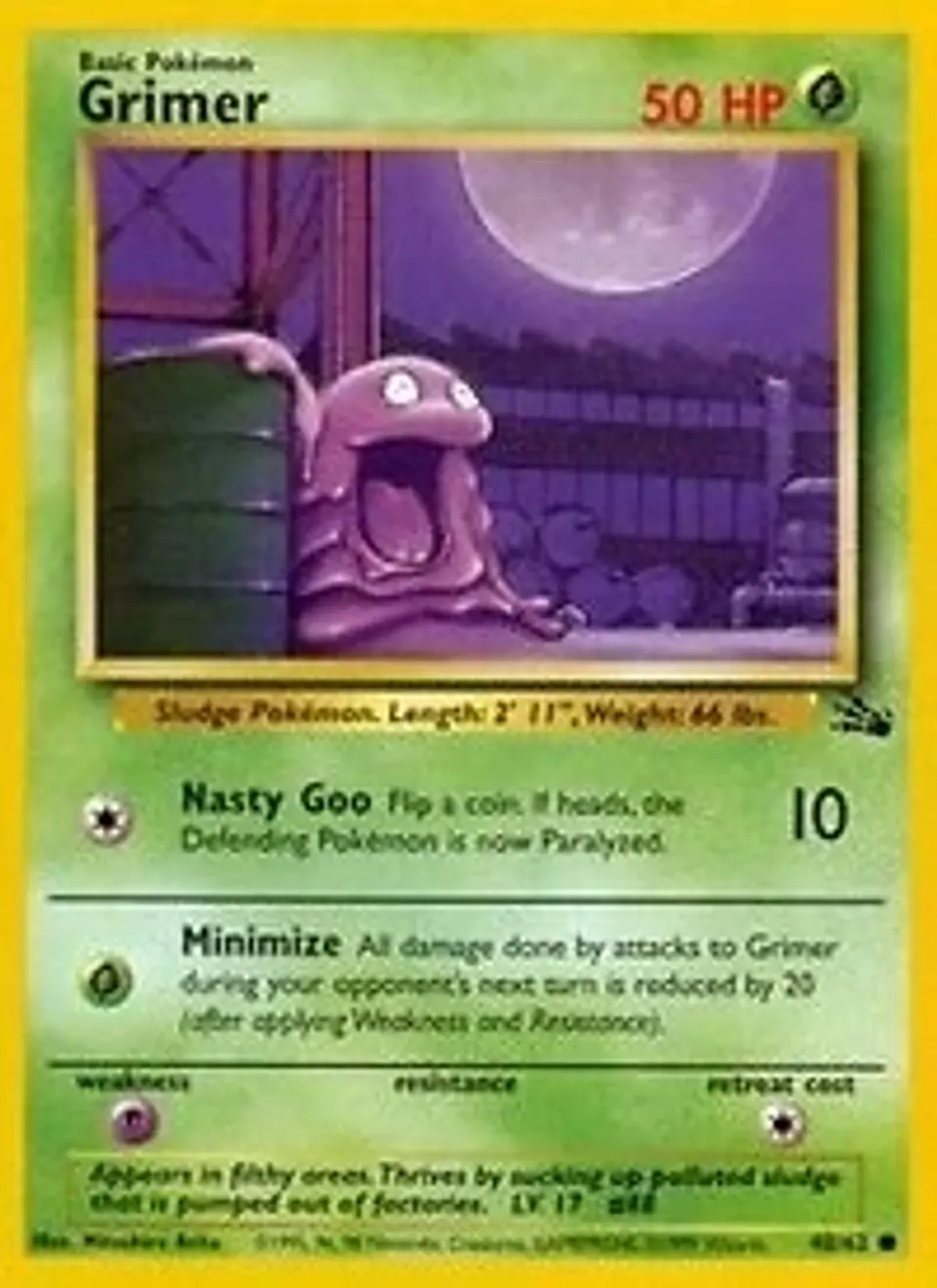 Pokemon Grimer (48/63) Fossil LP 1