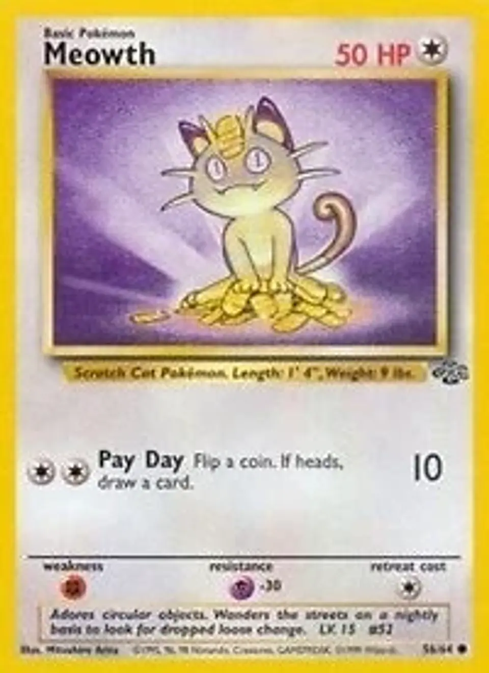 Pokemon Meowth (56/65) Jungle LP 1
