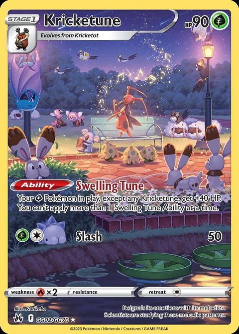 Pokemon Kricketune (GG02/70) Crown Zenith Galarian Gallery NM HOLO