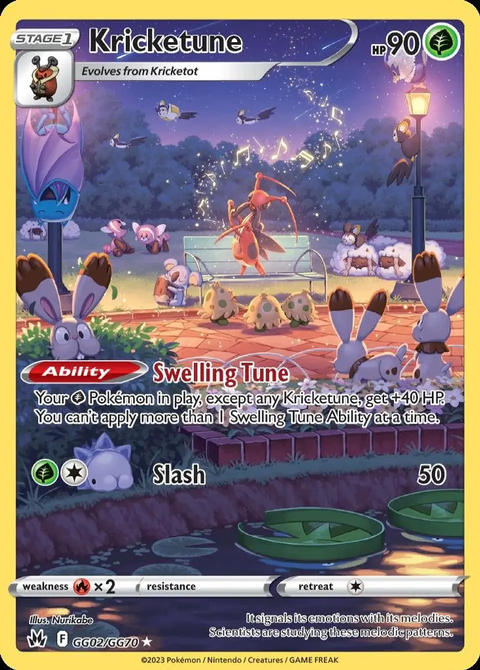 Pokemon Kricketune (GG02/70) Crown Zenith Galarian Gallery NM HOLO 1