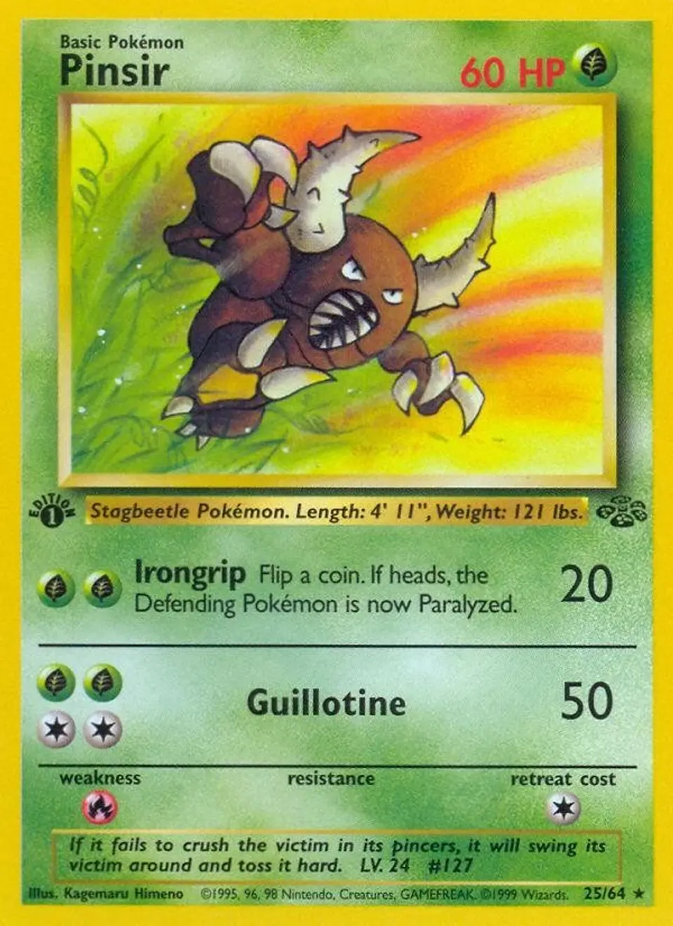 Pokemon Pinsir (25/66) Jungle 1ED HP - 1st Edition 1