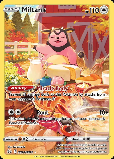 Pokemon Miltank (GG24/70) Crown Zenith Galarian Gallery NM HOLO