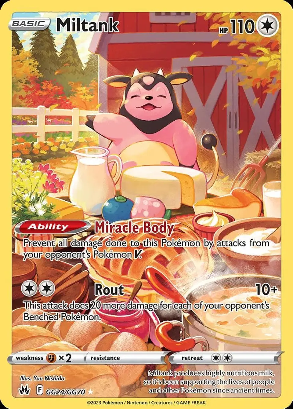 Pokemon Miltank (GG24/70) Crown Zenith Galarian Gallery NM HOLO 1