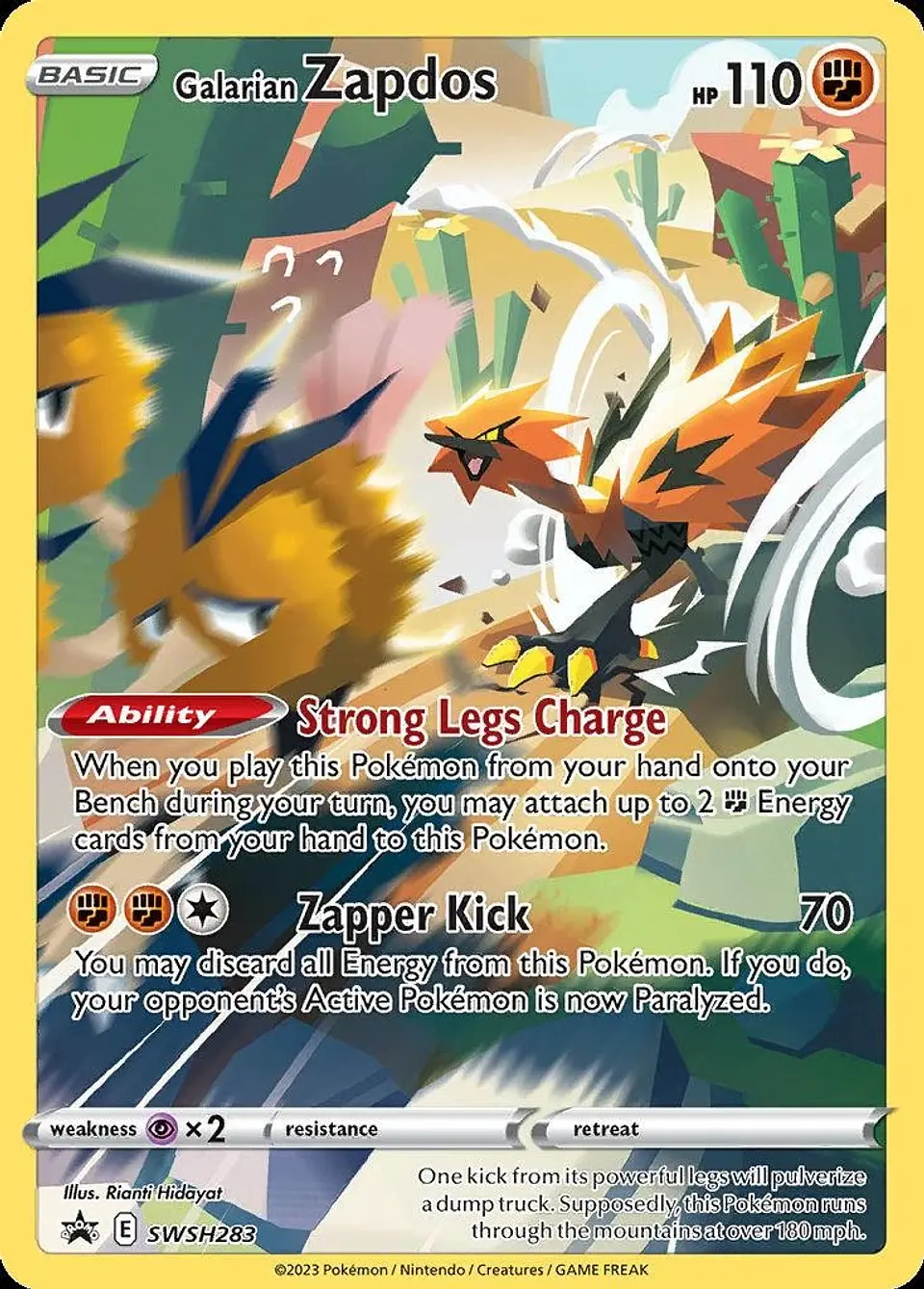 Pokemon Galarian Zapdos (SWSH283/332) SWSH Black Star Promos LP HOLO 1