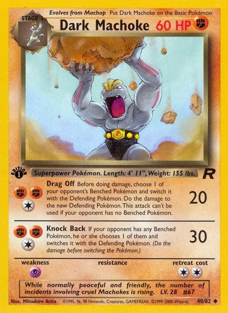 Pokemon Dark Machoke (40/83) Team Rocket 1ED LP 1