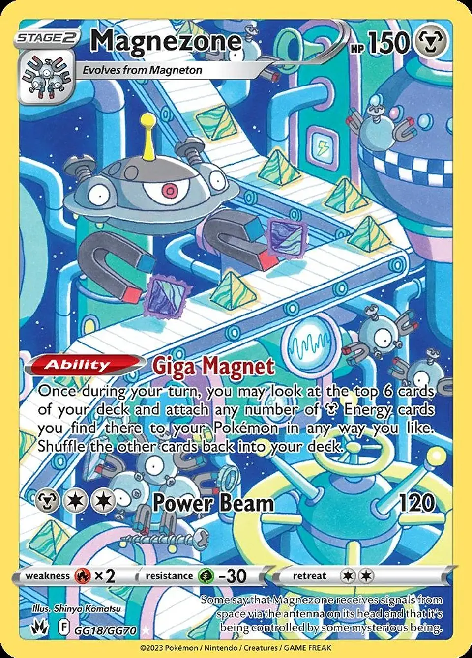 Pokemon Magnezone (GG18/70) Crown Zenith Galarian Gallery MP HOLO 1