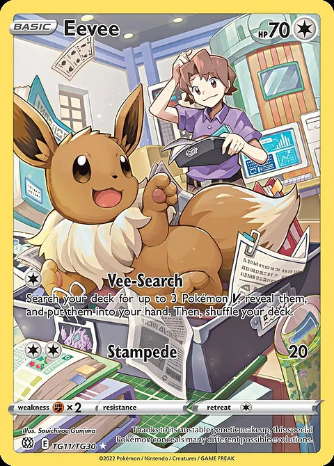 Pokemon Eevee (TG11/30) Brilliant Stars Trainer Gallery LP HOLO