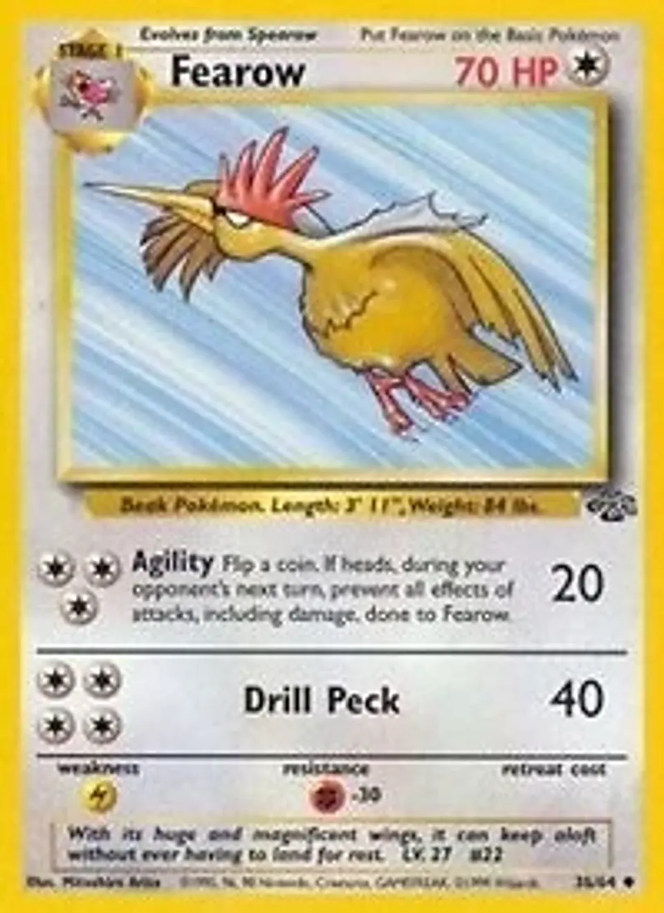 Pokemon Fearow (36/65) Jungle LP 1