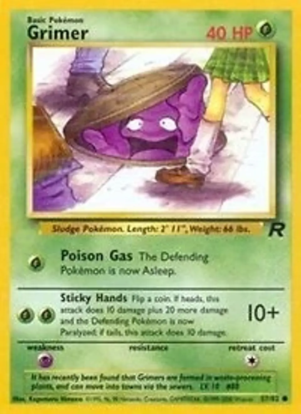 Pokemon Grimer (57/84) Team Rocket LP 1