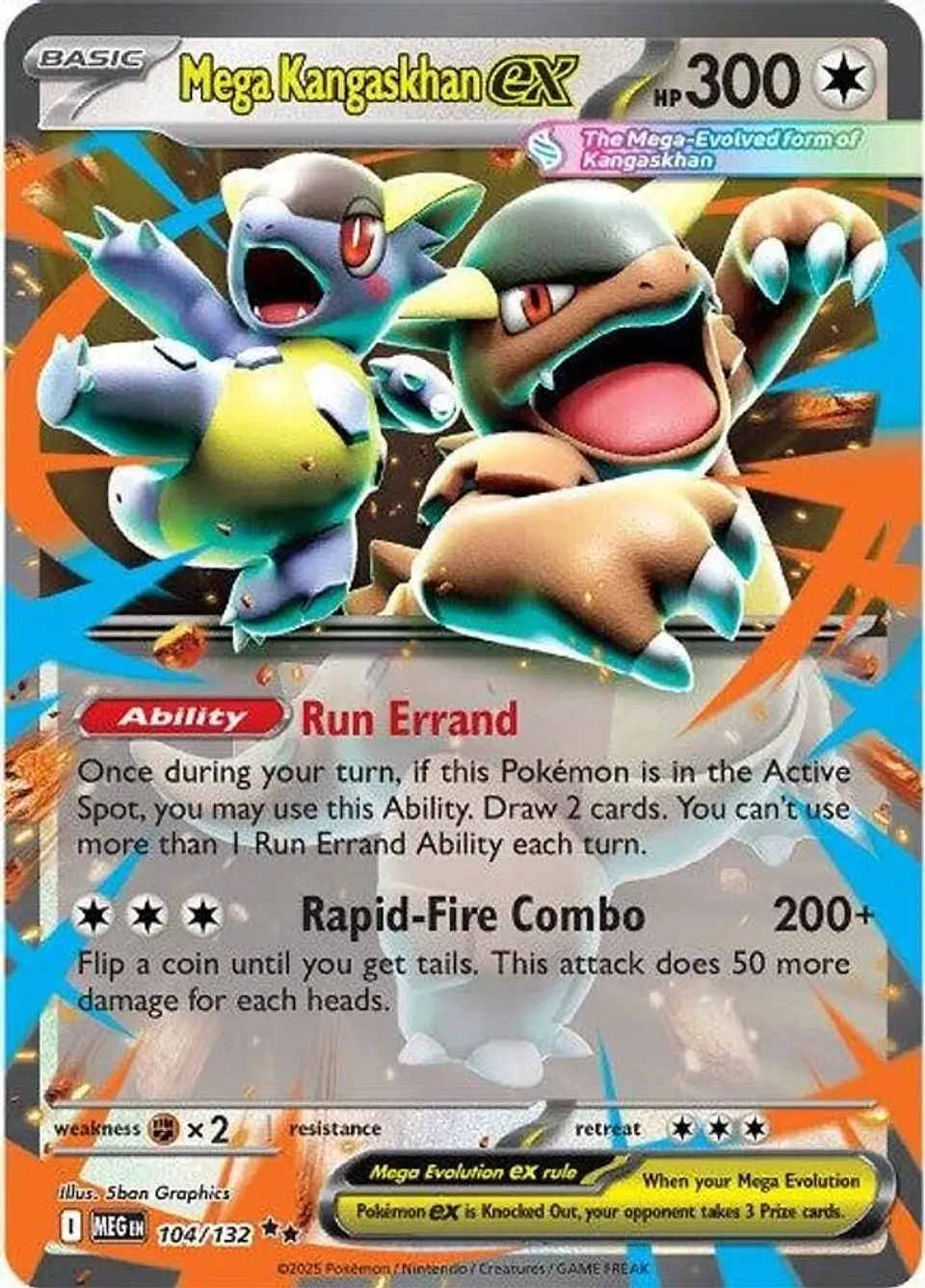 Pokemon Mega Kangaskhan ex (104/190) Mega Evolution NM HOLO 1