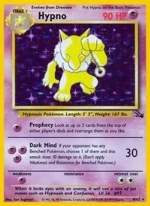 Pokemon Hypno (8/65) Fossil MP HOLO