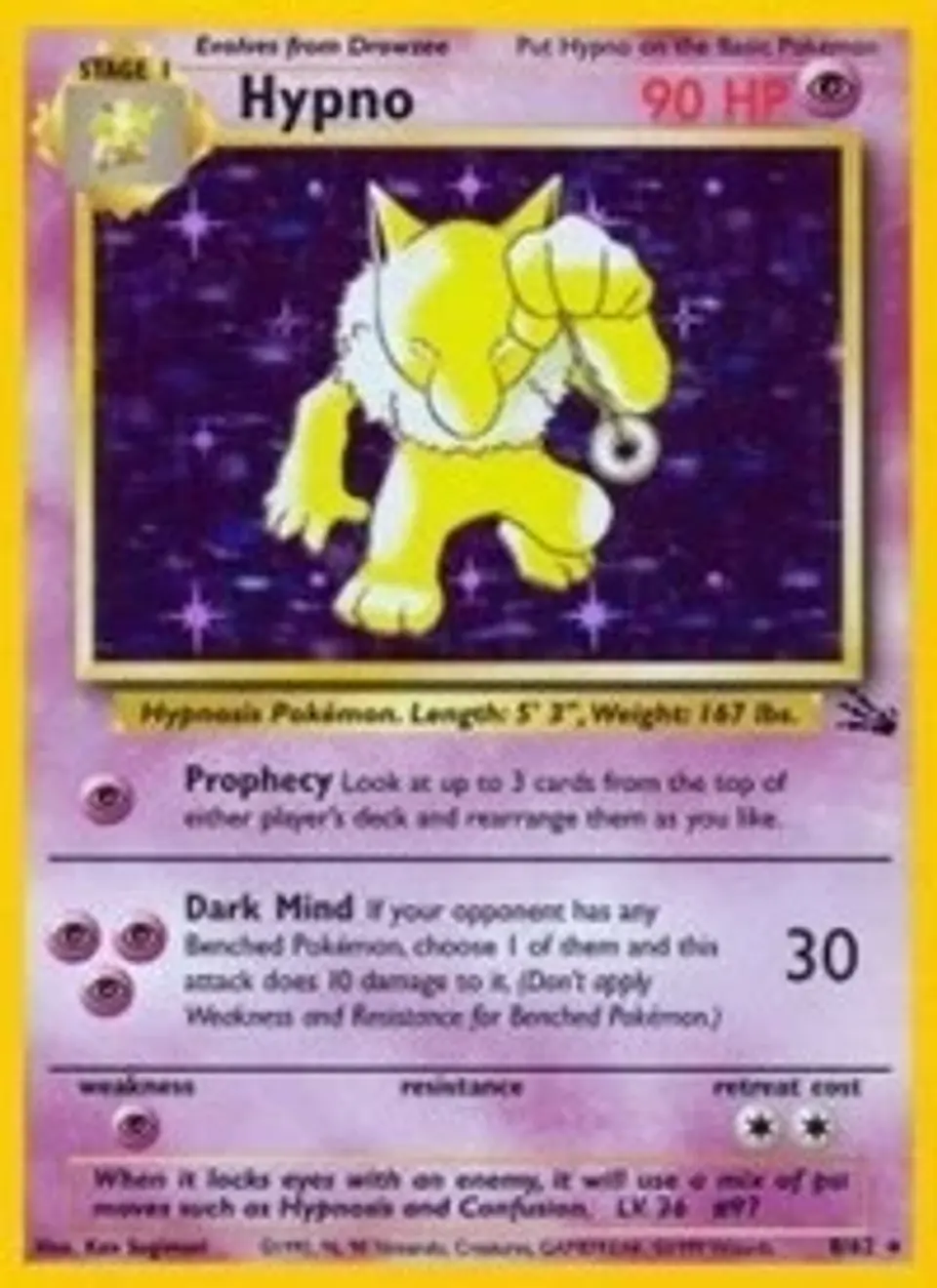 Pokemon Hypno (8/65) Fossil MP HOLO 1