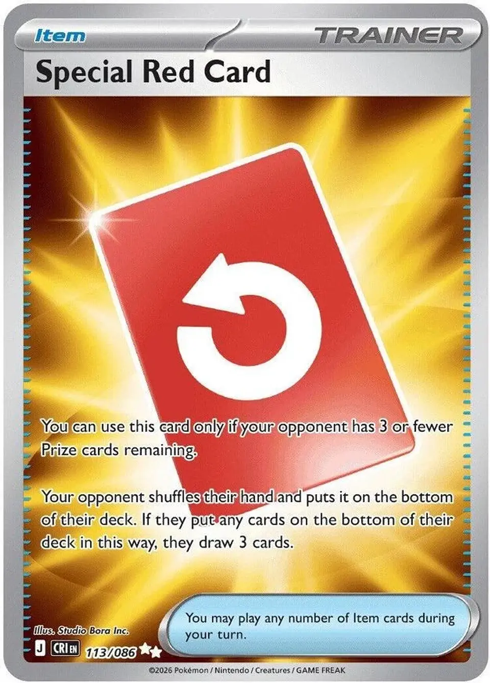 Pokemon Special Red Card (113/126) Chaos Rising NM HOLO 1