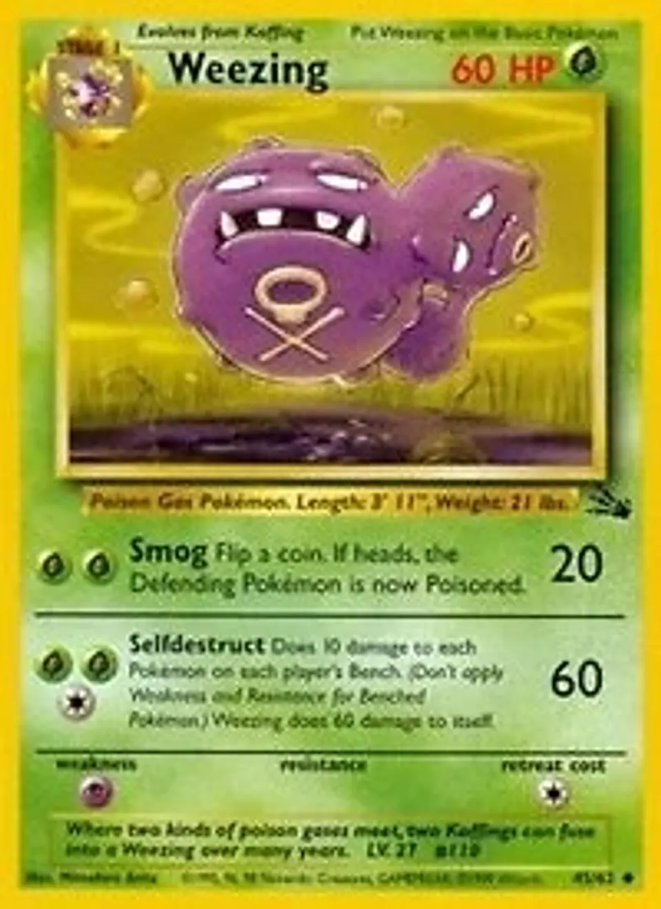 Pokemon Weezing (45/63) Fossil LP 1
