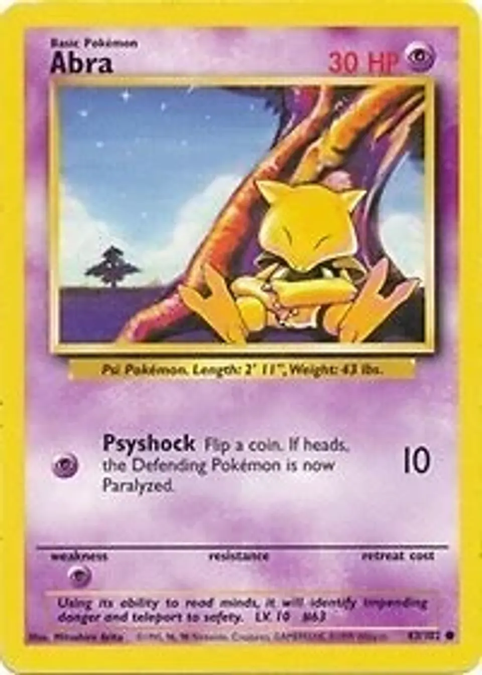 Pokemon Abra (43/103) Base LP 1