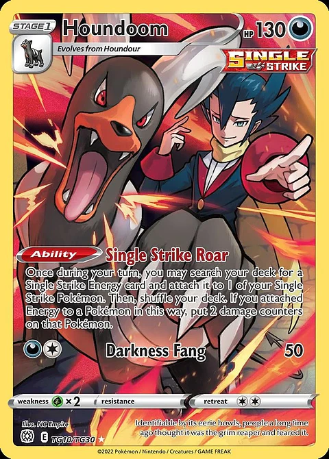 Pokemon Houndoom (TG10/30) Brilliant Stars Trainer Gallery NM HOLO