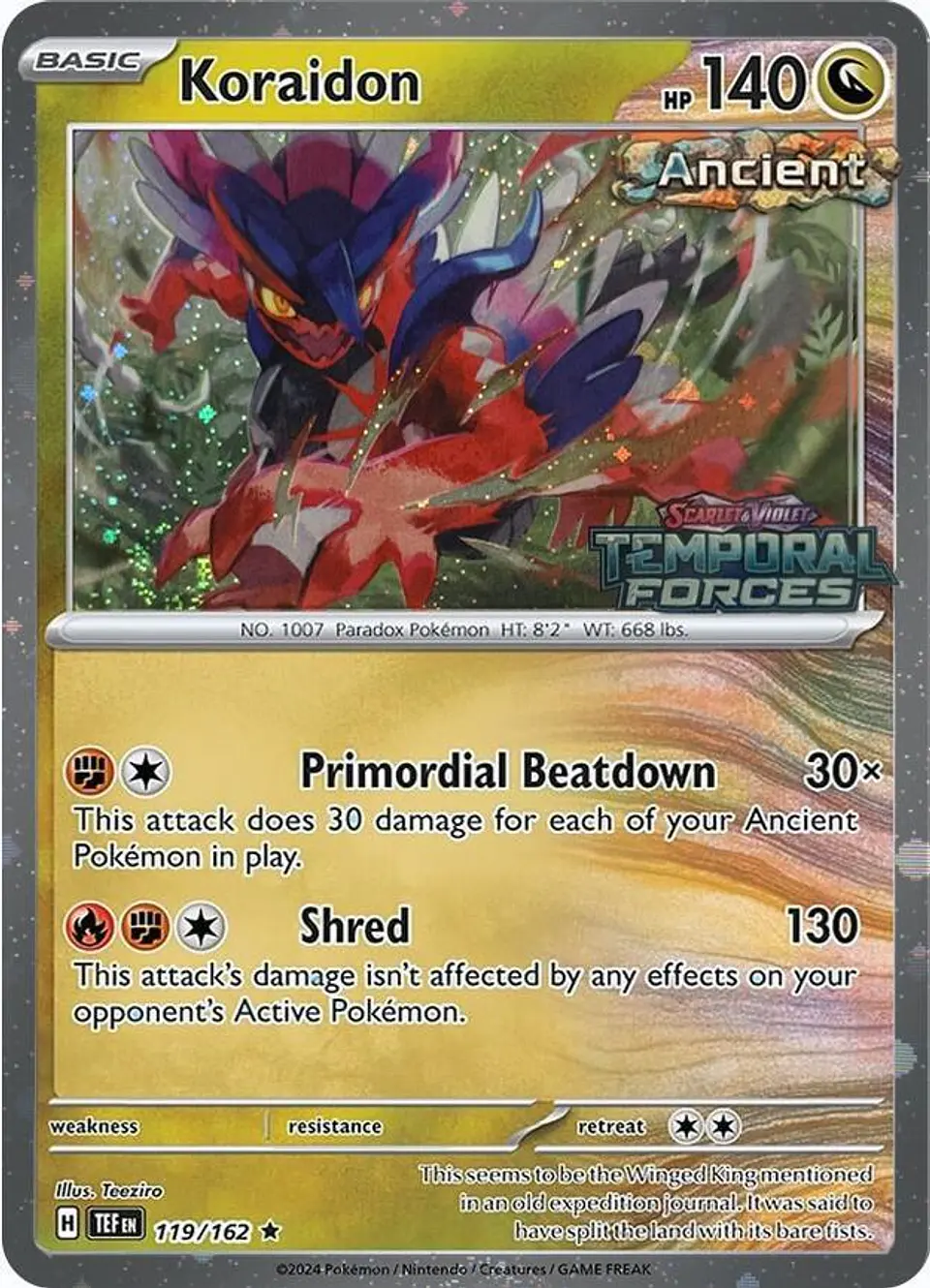 POKEMON Koraidon - 119/162 (European Promo) Español - Sellado 1