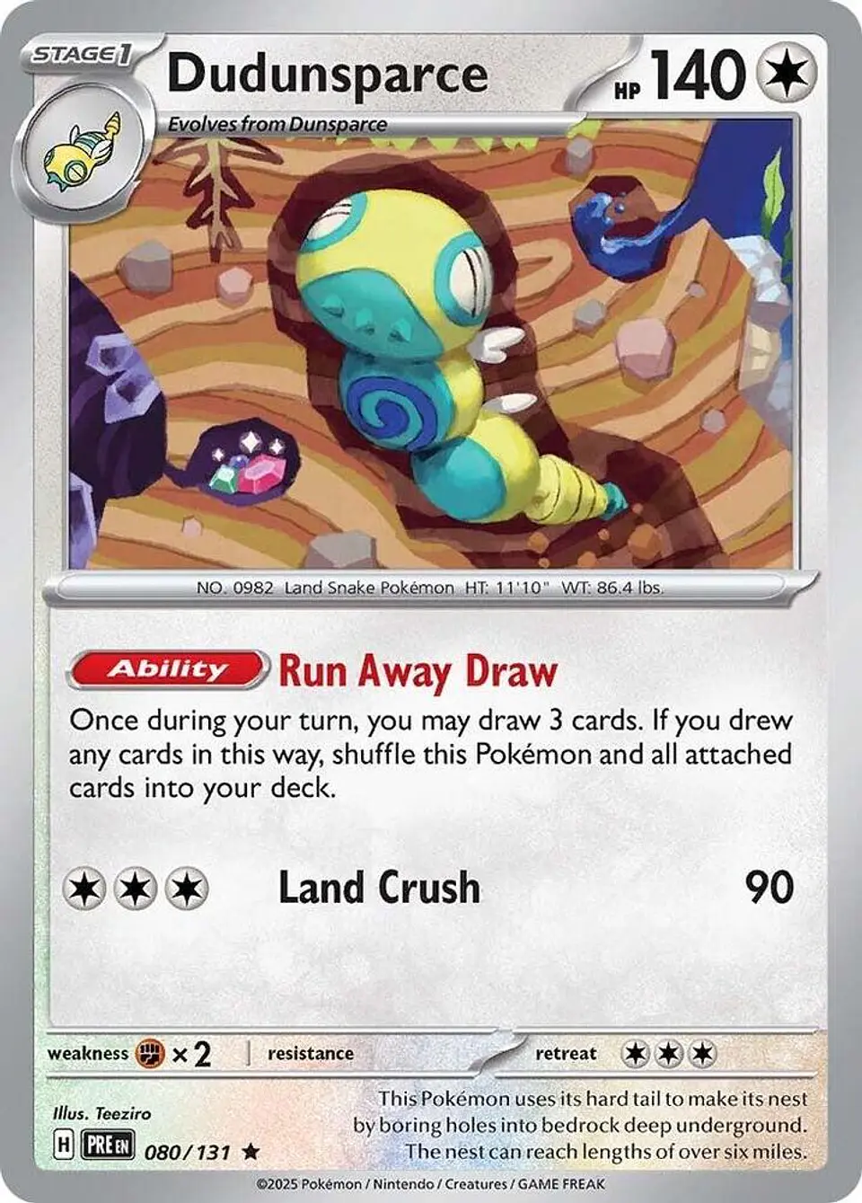 POKEMON Dudunsparce Holo Ingles 1