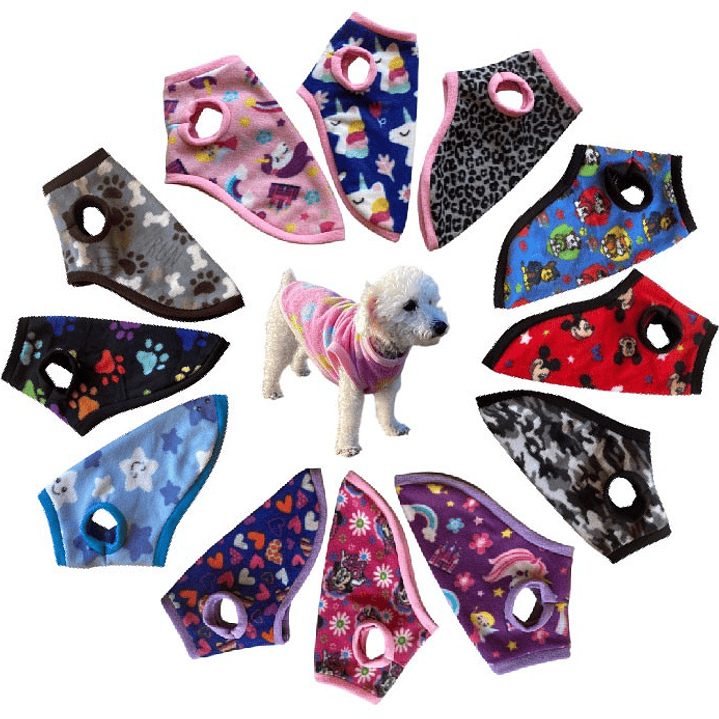 Set Ropa/capa De Polar Mascotas (4 Unidades) Talla 8 1