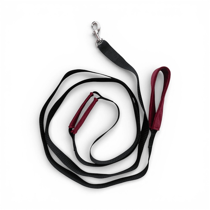 Correa Larga Doble Agarre - 3 metros - Color Rojo Burdeo 3