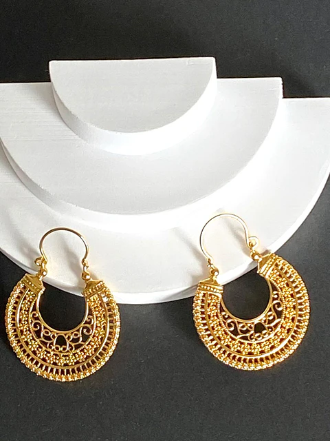 Ella Earrings - Gold Plated Brass (Semi-Precious Jewelry)