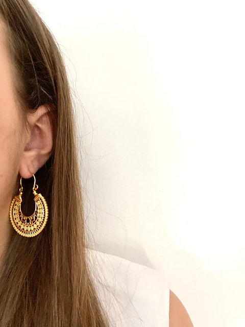Ella Earrings - Gold Plated Brass (Semi-Precious Jewelry)