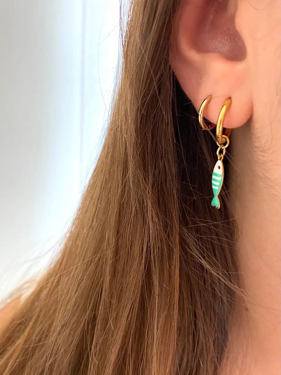 Green Sardine Earrings 1