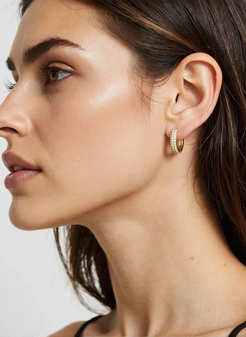 Agate Hoop Earrings