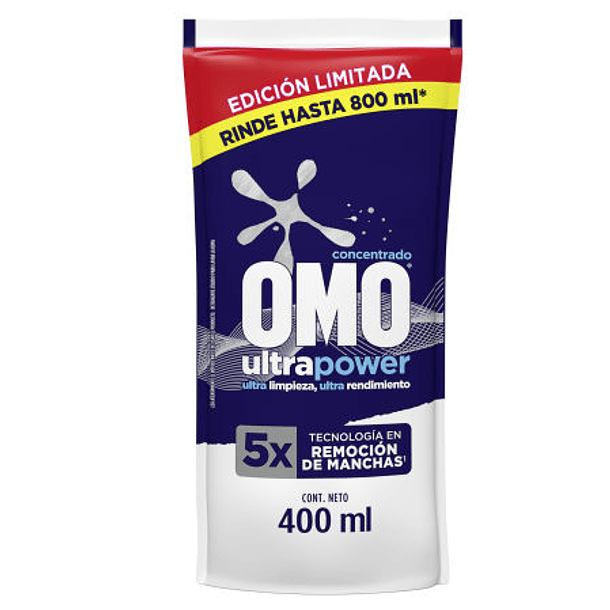 DETERGENTE LIQUIDO OMO ULTRA POWER DP 400ML 
