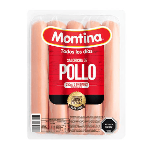 SALCHICHA AVE 250GR MONTINA