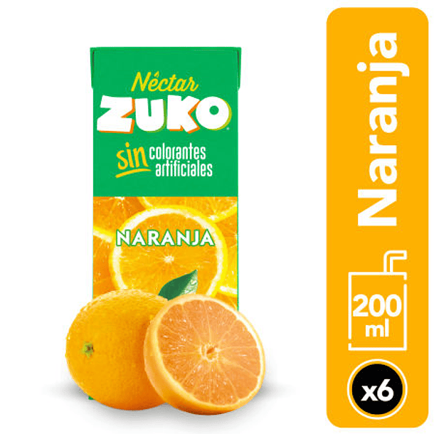 NECTAR NARANJA 200ML ZUKO PACKx6