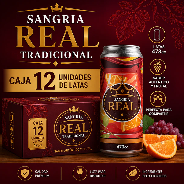 Sangria Real Tradicional 12 latas 473 cc