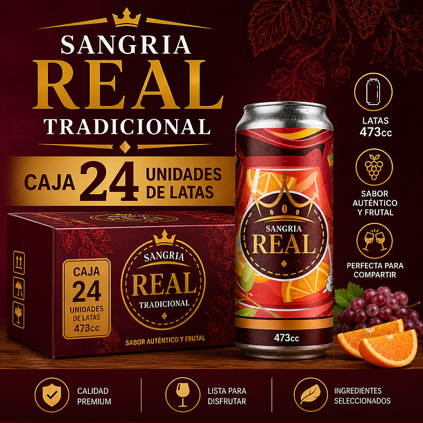 Sangria Real tradicional 24 latas 473 cc