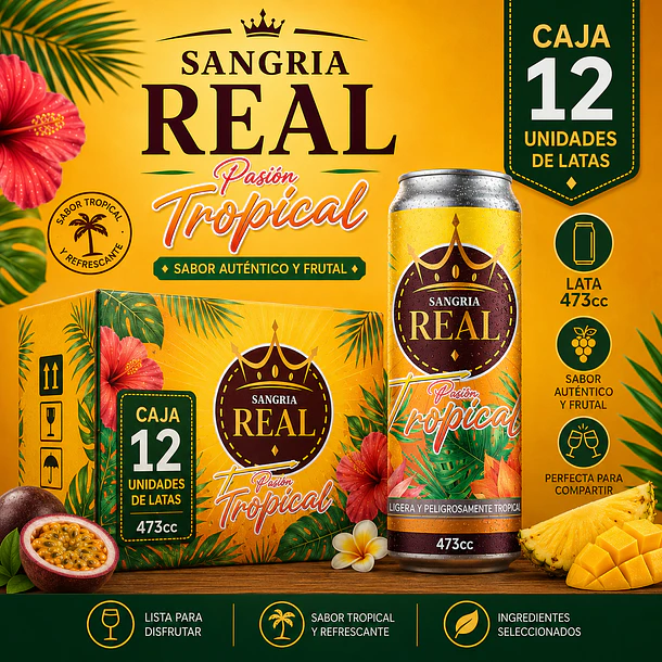 Sangria Pasión Tropical 12 latas 473cc