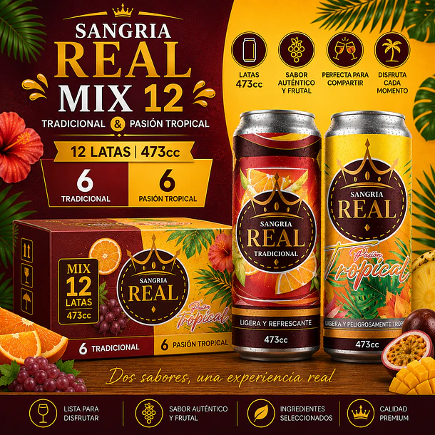Sangria Real Mix 12 latas 473cc