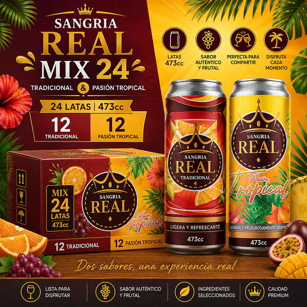Sangria Real Mix 24 latas 473cc