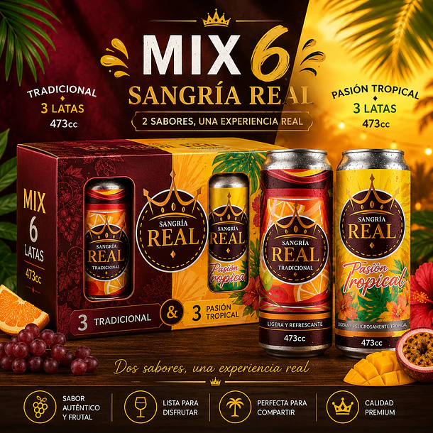 Sixpack Mix Sangria Real 473cc