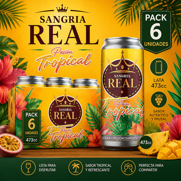Sixpack Sangria Pasión Tropical 473cc