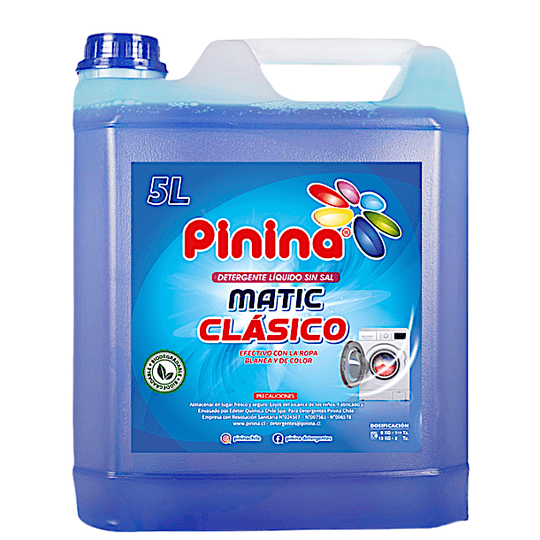 Detergente Pinina Clásico Color Azul 5L