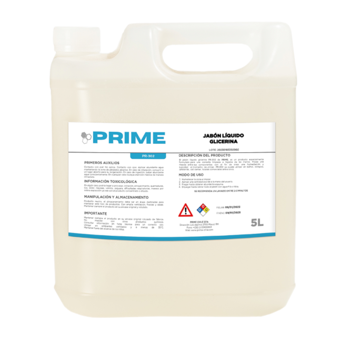 Jabón Líquido Prime Glicerina Bidón 5L
