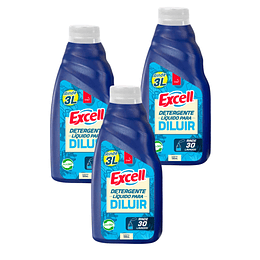 Tripack Detergente Liquido Para Diluir Excell 3 X 500ml Rinde 9L