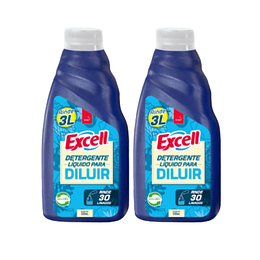 Pack Detergente Liquido Para Diluir Excell 2 X 500ml Rinde 6L