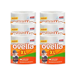 Manga Toalla de Papel Doble Hoja Ovella 6 unidades x 80mts XL