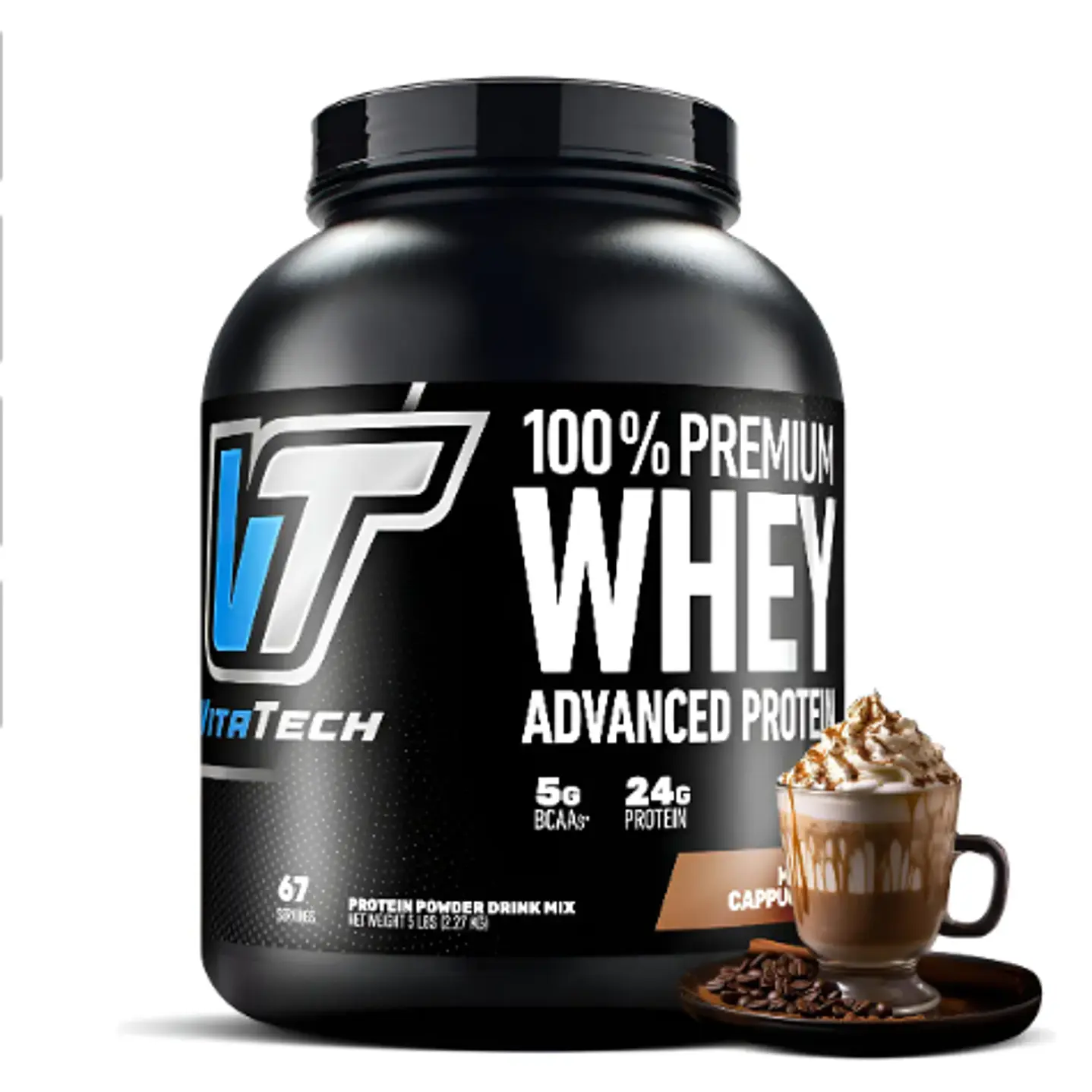 Proteína Whey en Polvo Vitatech Chocolate 100% Premium 2.268kg 1