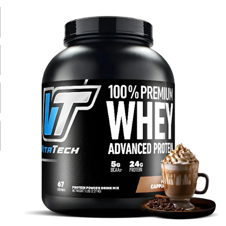 Proteína Whey en Polvo Vitatech Chocolate 100% Premium 2.268kg 1
