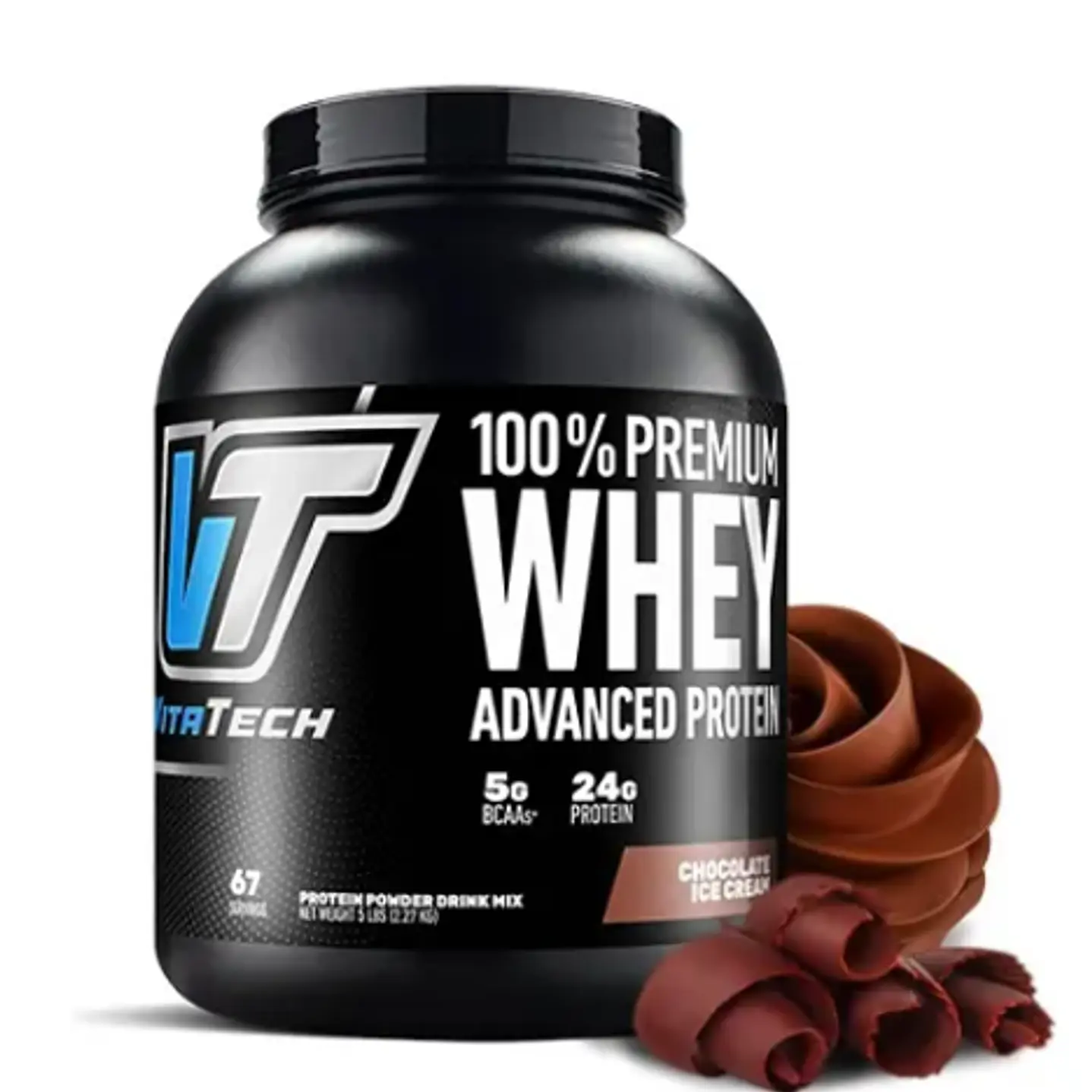 Proteína Whey en Polvo Vitatech Chocolate 100% Premium 2.268kg 2